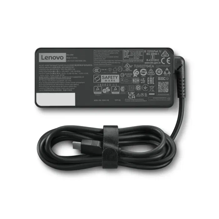 Lenovo Adaptateur Secteur USB-C 65W - Chargeur de Voyage Léger et Économe en Énergie pour PC Portable