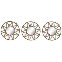 Ensemble de miroirs Home ESPRIT Naturel Scandi 20 x 1 x 20 cm (3 Pièces)