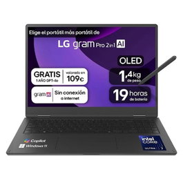 LG gram Pro 16T90TP-K avec écran OLED tactile 16 pouces, 32 Go RAM, 1 To SSD