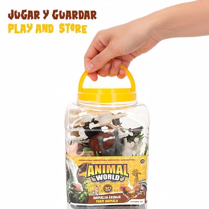 Set Animaux de la Ferme Colorbaby Plastique 14 x 10 x 5 cm (4 Unités)