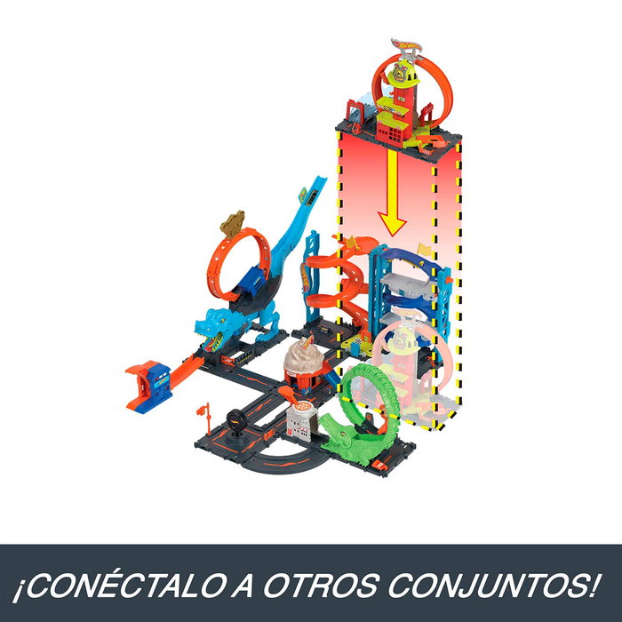 Hot Wheels City Parade de Pompiers Superloop HKX41 avec Camion de Pompiers, Jouet Enfant 4+ Ans