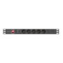 Lanberg Reglette 5 Prises 16A Rack 19 Pouces Aluminium Noir Pare-surtension 4000W