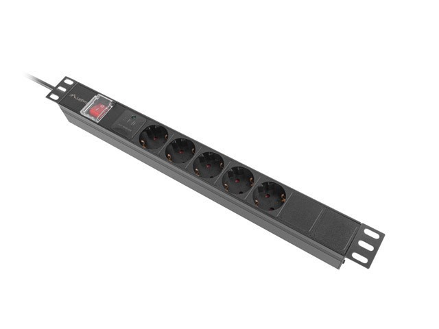 Lanberg Reglette 5 Prises 16A Rack 19 Pouces Aluminium Noir Pare-surtension 4000W Lanberg Reglette 5 Prises 16A Rack 19 Pouces Aluminium Noir Pare-surtension 4000W