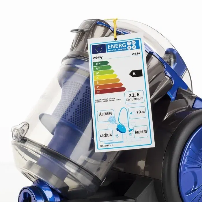 Weasy Aspirateur Multicyclonique sans sac WEASY - Capacité 2L - Tube télescopique aluminium - Câble 5m - Classe énergétique A - 2 accessoires inclus