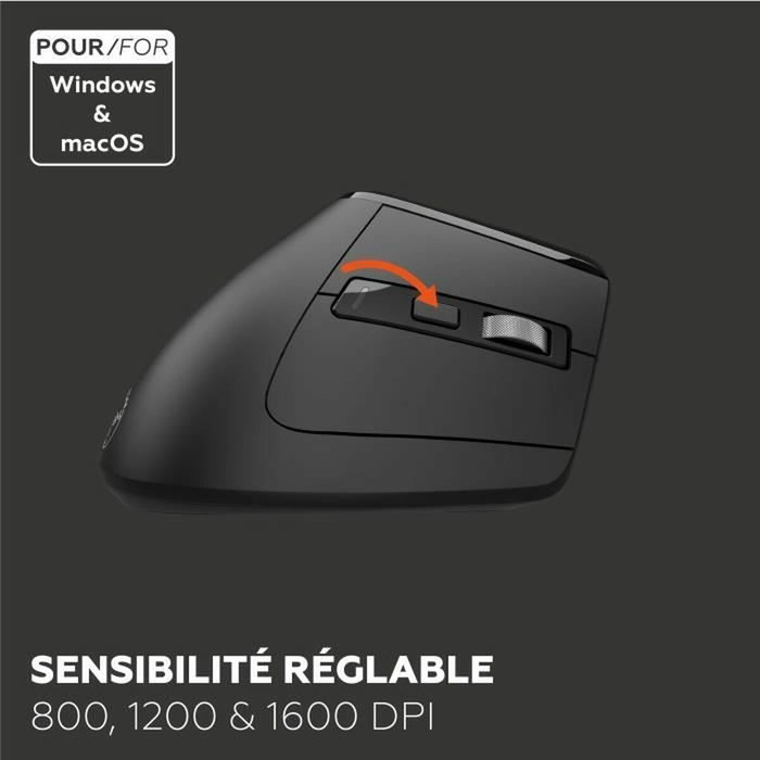 Mobility Lab ML314259 - Souris ergonomique sans fil verticale - Noir Mobility Lab ML314259 - Souris ergonomique sans fil verticale - Noir