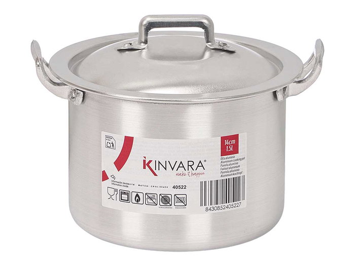 KINVARA Casserole en aluminium 14 cm, 1,5 L, Plata KINVARA Casserole en aluminium 14 cm, 1,5 L, Plata