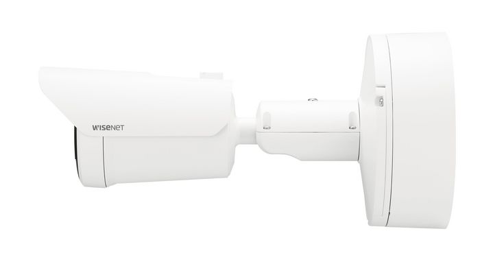 Hanwha X Series Caméra de sécurité IP Bullet 2MP, Zoom 12x, IR 90m, Blanc