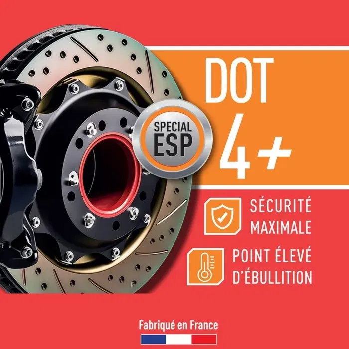 Facom - Liquide de frein haute performance DOT4+, 500 ml - Pour véhicules avec systèmes électroniques ESP - Normes FMVSS 116, SAE J1704, ISO 4925 - Homologué Renault, PSA, Ford