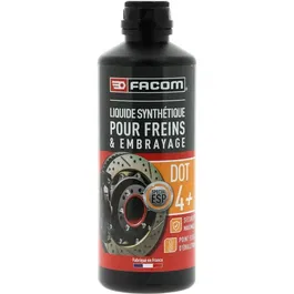 Facom - Liquide de frein haute performance DOT4+, 500 ml - Pour véhicules avec systèmes électroniques ESP - Normes FMVSS 116, SAE J1704, ISO 4925 - Homologué Renault, PSA, Ford