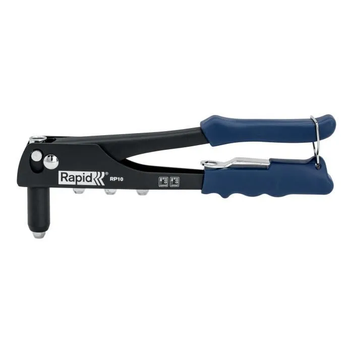Rapid RP10 - Pince à riveter avec 100 rivets (4 types : 3.2mm, 4mm, 4.8mm) - Poignée ergonomique - Clé incluse