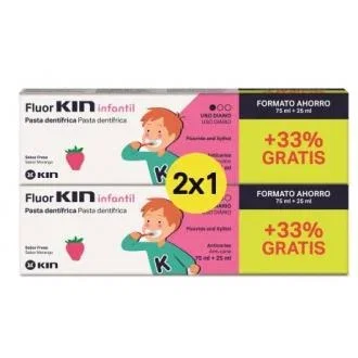 KIN Kin Fluor Kin Infantil Pâte Dentifrice 75ml+25ml 2x1 KIN Kin Fluor Kin Infantil Pâte Dentifrice 75ml+25ml 2x1
