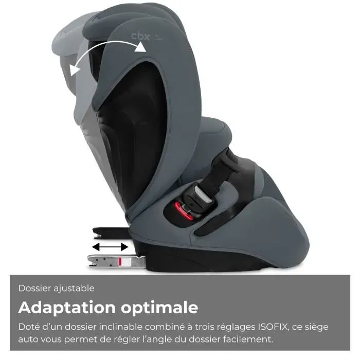 CBX by CYBEX Siège Auto Pallas B i-Size - 76-150 cm - 9-50 kg - 15 Mois à 12 Ans - Cobblestone Grey Dark Grey