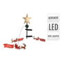 Étoile de Noël LED avec Père Noël tournant, 22x8x51 cm, doré, pour couronner le sapin