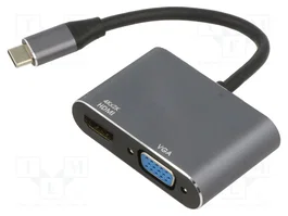 ART Adaptateur USB C vers HDMI et VGA D-Sub 15pin, 0,15m