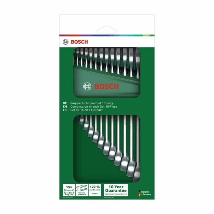 Bosch Set de 15 clés mixtes 6-21 mm Bosch Set de 15 clés mixtes 6-21 mm