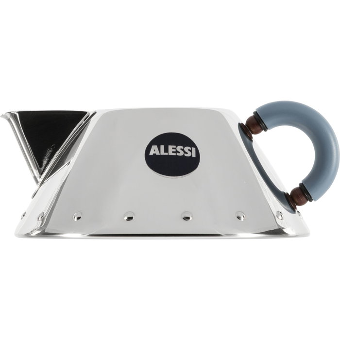 Alessi Récipient pour crème 9096 Michael Graves en acier inoxydable 18/10 et résine bleue