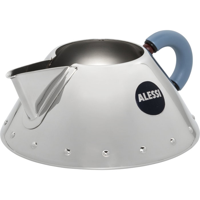 Alessi Récipient pour crème 9096 Michael Graves en acier inoxydable 18/10 et résine bleue