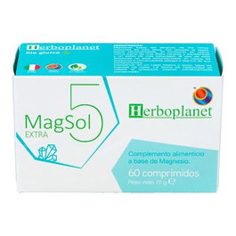 Herboplanet Magsol 5 Extra 60 comprimés Complément Alimentaire Magnésium Fatigue Musculaire
