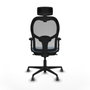 Piqueras y Crespo 2D036G2 Chaise de Bureau avec Appui-tête Bleu ciel