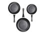 Kinvara Set de 3 poêles en aluminium noir 20/24/28 cm avec revêtement antiadhésif, compatibles induction (Set de 6)
