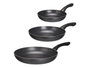 Kinvara Set de 3 poêles en aluminium noir 20/24/28 cm avec revêtement antiadhésif, compatibles induction (Set de 6)