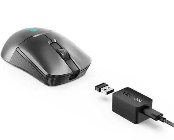 Lenovo Legion M600s Qi - Souris Gaming Sans Fil Ultra-Légère (73g), Capteur Optique 19000 DPI, Recharge USB-C et Qi, 6 Boutons Programmable