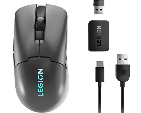 Lenovo Legion M600s Qi - Souris Gaming Sans Fil Ultra-Légère (73g), Capteur Optique 19000 DPI, Recharge USB-C et Qi, 6 Boutons Programmable