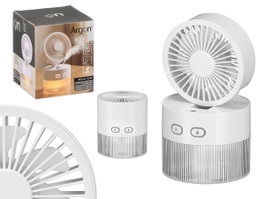 Argon Ventilateur de Table Humidificateur 11x11x20.5 cm Plastique ABS Blanc 350 ml USB-C 3 Vitesses Brume Lumière (Set de 12)
