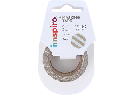 Innspiro Cinta masking tape Washi foil lignes dorées série Metal 15mm x 10m Innspiro Cinta masking tape Washi foil lignes dorées série Metal 15mm x 10m