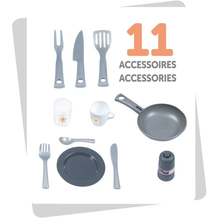 Smoby Cuisine Vanille avec 11 accessoires Smoby Cuisine Vanille avec 11 accessoires