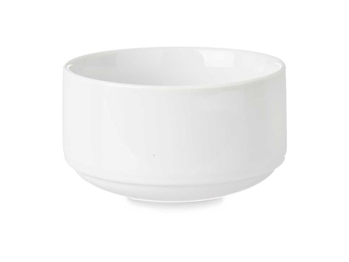 Vessia Bowl Apilable Porcelaine Blanc 10 cm 350 ml – Compatible Lave-vaisselle et Micro-ondes (Set de 36)