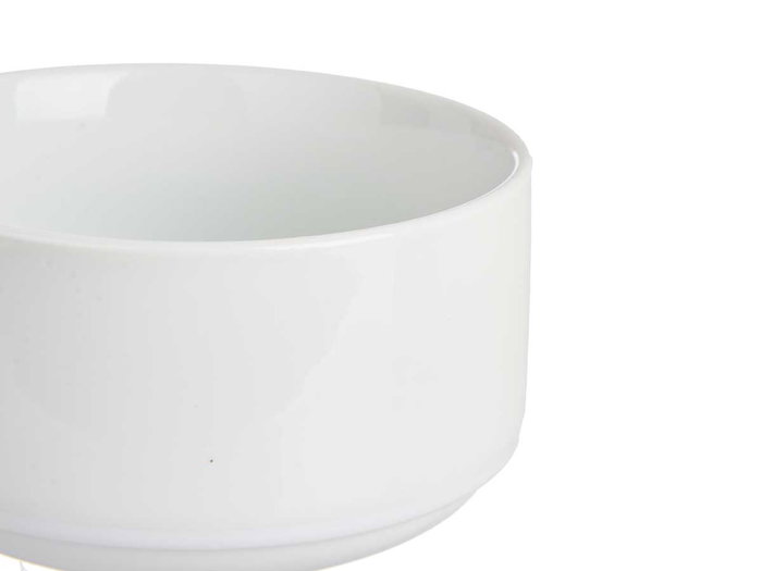 Vessia Bowl Apilable Porcelaine Blanc 10 cm 350 ml – Compatible Lave-vaisselle et Micro-ondes (Set de 36)
