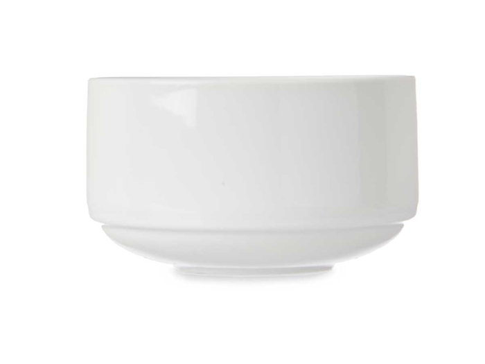 Vessia Bowl Apilable Porcelaine Blanc 10 cm 350 ml – Compatible Lave-vaisselle et Micro-ondes (Set de 36)