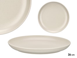 VESSIA Assiette plate mouchetée gris clair 26 cm