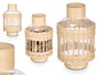 GIFTDECOR Bouteille de décoration en verre et rotan