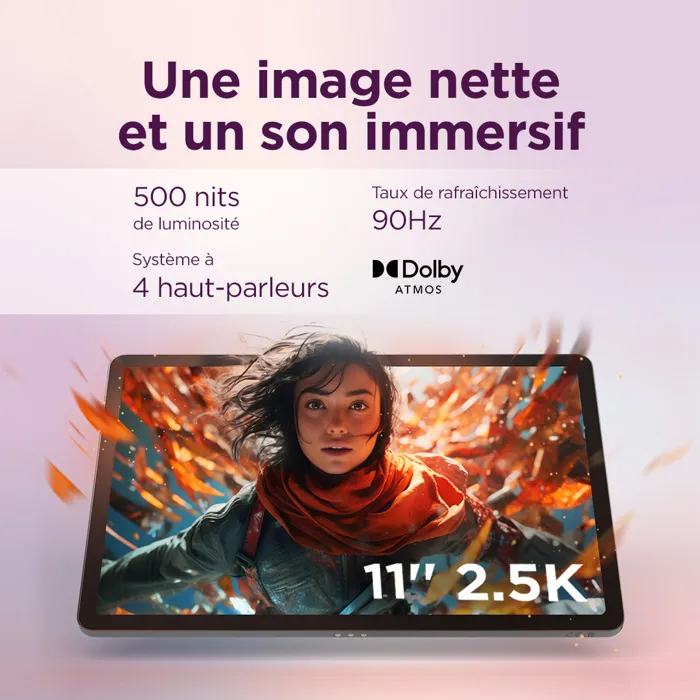 Lenovo Idea Tab - Tablette tactile 11" 2.5K IPS, 4 Go RAM, 128 Go Stockage, Bleu + Stylet inclus