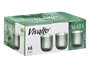 Vivalto Verre Bas Mousse Rayures 270 ml Vert 7x9x7 cm (Set de 24)