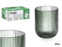 Vivalto Verre Bas Mousse Rayures 270 ml Vert 7x9x7 cm (Set de 24)