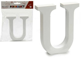 PINCELLO Lettre U en bois blanc 2x11cm, lot de 24