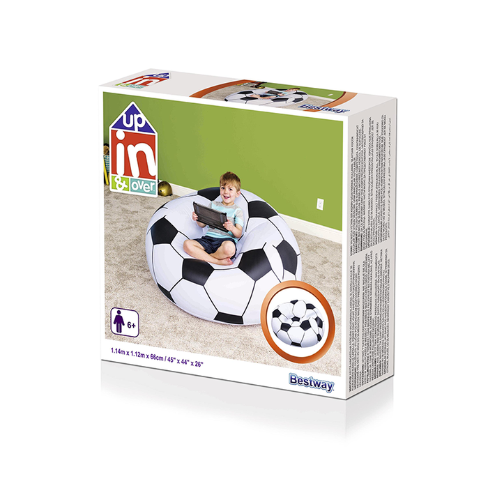 Bestway 75010 Fauteuil Gonflable Géant Ballon de Foot 114x112x66 cm +6 Ans Intérieur et Jardin Bestway 75010 Fauteuil Gonflable Géant Ballon de Foot 114x112x66 cm +6 Ans Intérieur et Jardin