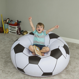 Bestway 75010 Fauteuil Gonflable Géant Ballon de Foot 114x112x66 cm +6 Ans Intérieur et Jardin