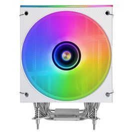 Mars Gaming MCPU-LCD Ventilateur Dissipateur CPU 300W TDP 120mm PWM ARGB Blanc avec écran LCD
