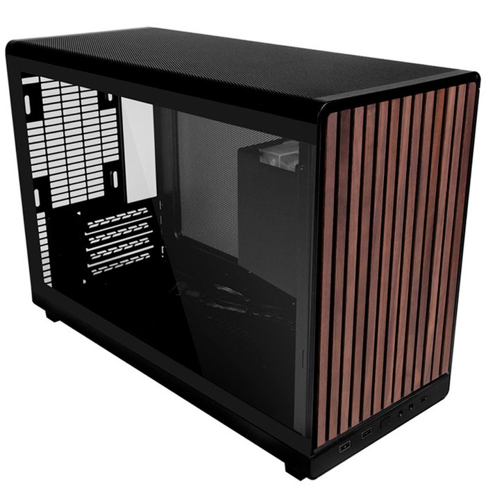 Lian Li A3 Boîtier PC Gaming Wood Glass Version Noir M-ATX/ATX Acier et Bois