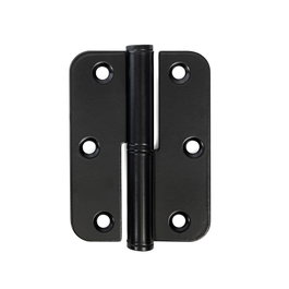 HERRAJES ALK Pernio à bord rond en acier inoxydable noir mat, gauche