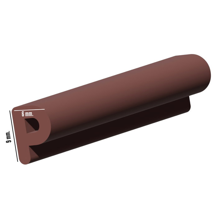 WOLFPACK LINEA PROFESIONAL Joint élastique en P 6 m x 9 mm Marron