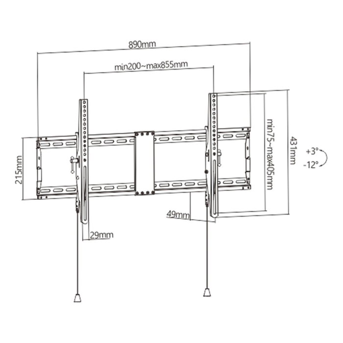 GEMBIRD WM-90T-01 Support mural 43-90 pouces GEMBIRD WM-90T-01 Support mural 43-90 pouces
