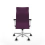 Piqueras Y Crespo Sillón Albacete, mécanisme Synchro, Similpiel Morado, Base Blanche