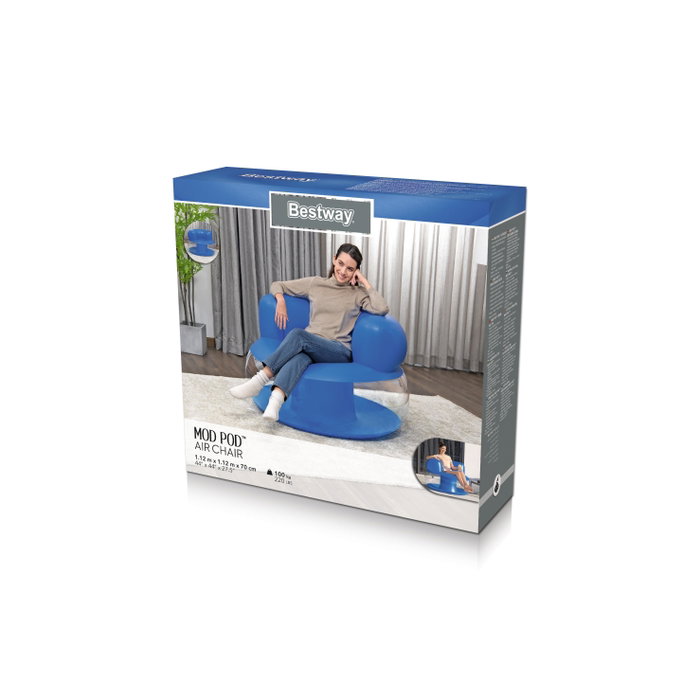 Bestway 75138 Fauteuil Gonflable Individuel Couleur Assortie 112x112x70 cm