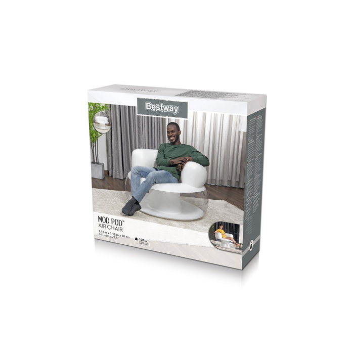Bestway 75138 Fauteuil Gonflable Individuel Couleur Assortie 112x112x70 cm
