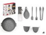 Kinvara Set de 8 ustensiles pour Air Fryer 24x22x6 cm Gris Silicone (Set de 12)